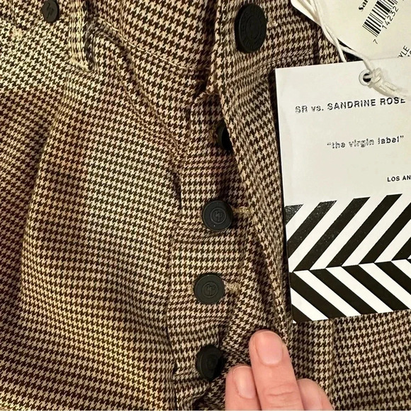 Sandrine Rose x Free People Houndstooth Button Trouser Dress Pant Size 24 NWT - Picture 9 of 12